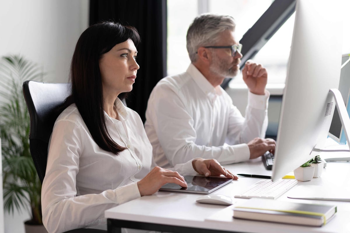 HR Work professionals in front of computer