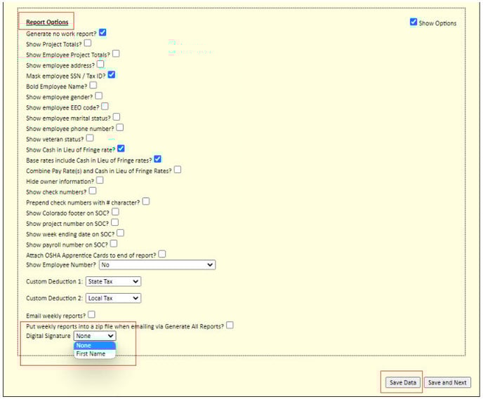 CPR Digital Signature Selection
