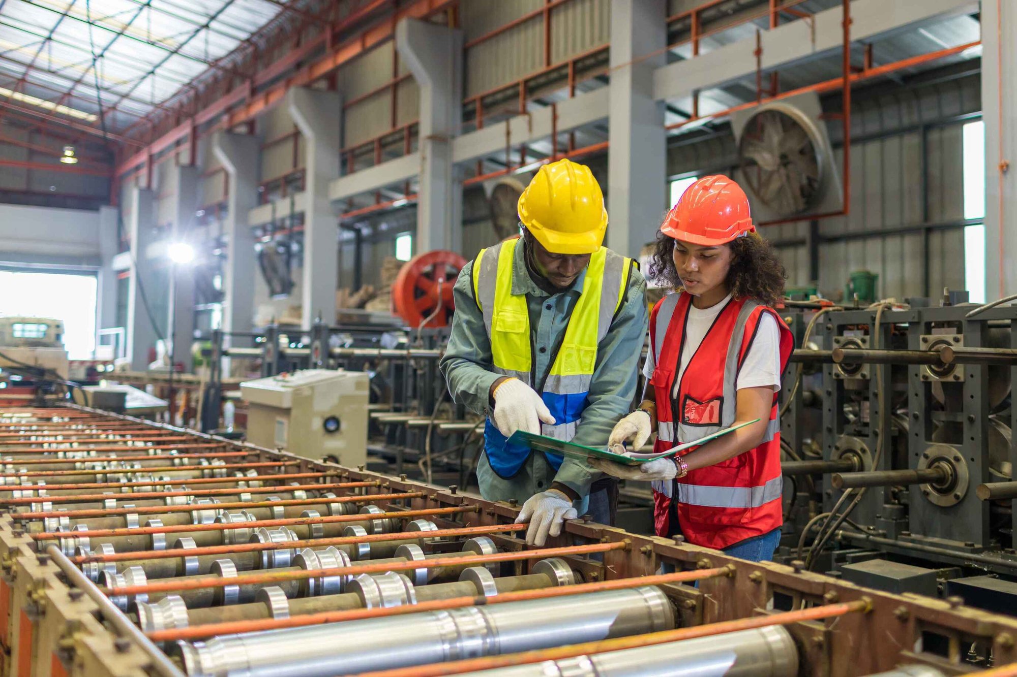 Manufacturing team working on prevailing wage work
