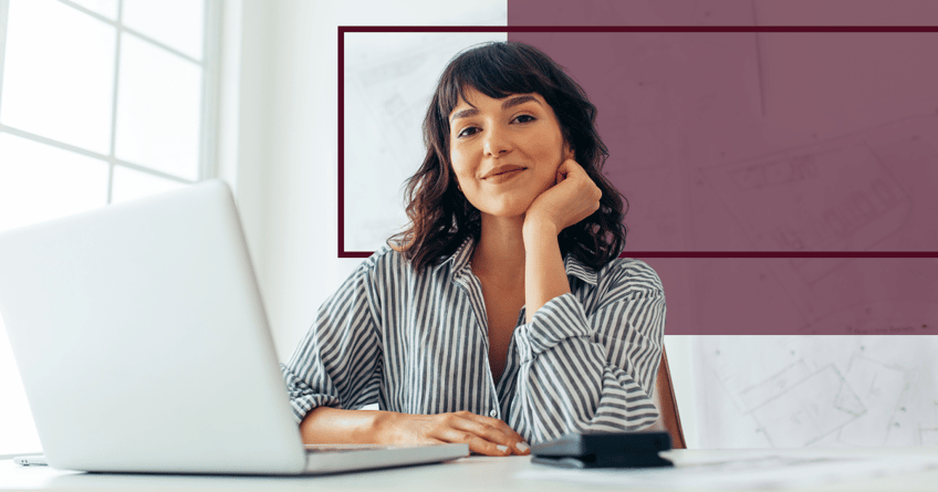 hr professional in office with a laptop