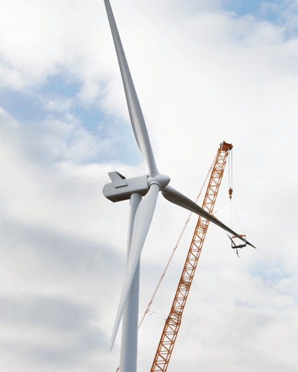 decorative image of construction on a wind turbine