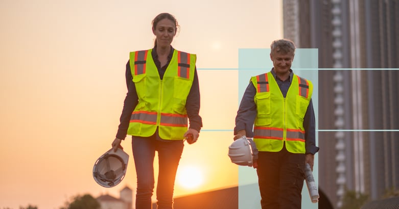 two contractors walking at site