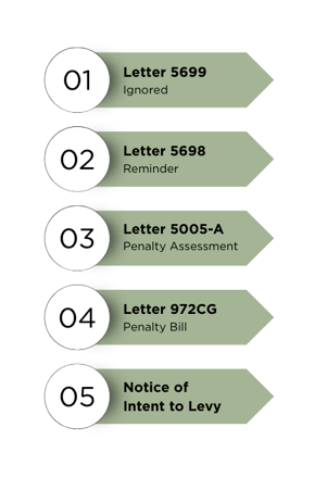 infographic shows penalty exposure if Letter 5699 is ignored