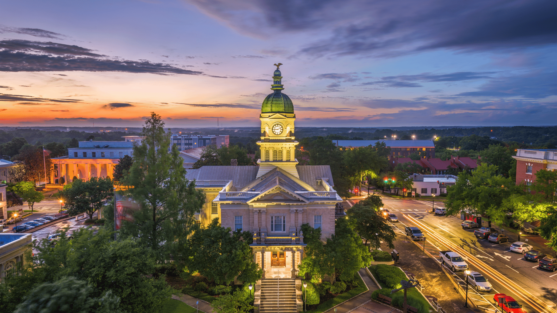 skyline in Athens, Georgia