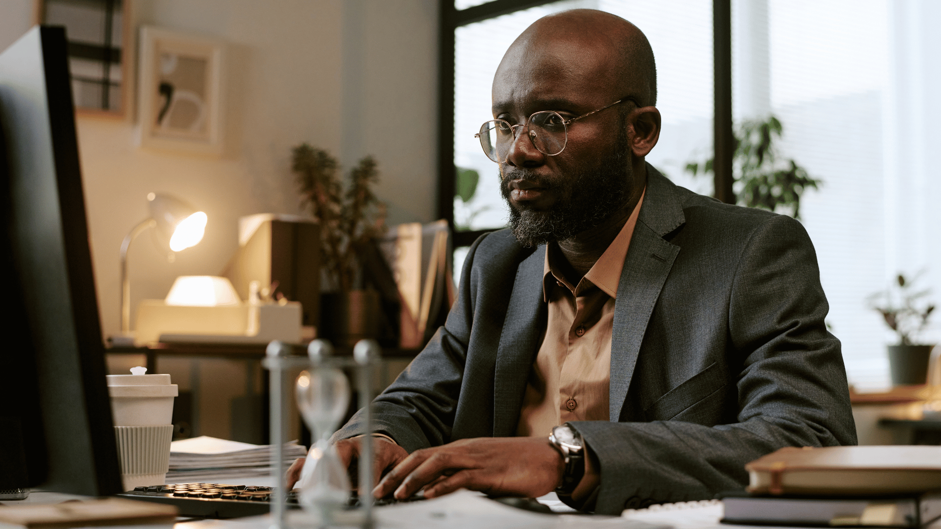 Male HR professional working in office